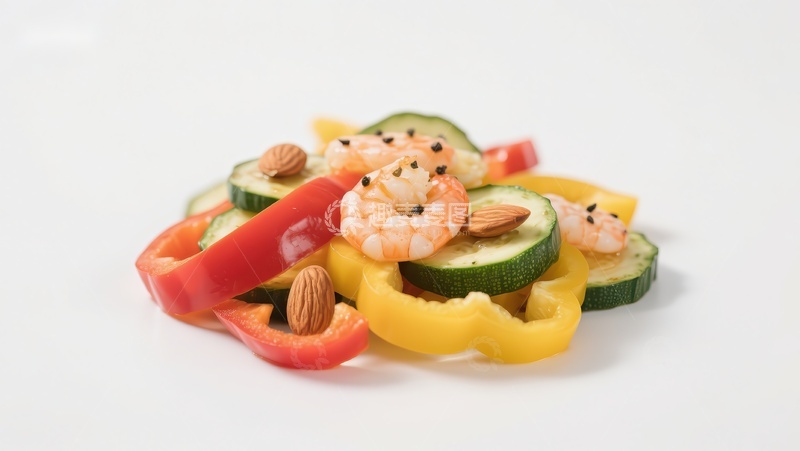 高清大图下载【趣麦麦图】鲜虾蔬菜沙拉