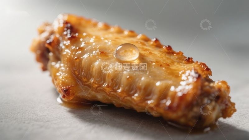高清大图下载【趣麦麦图】金黄酥脆的烤鸡翅特写