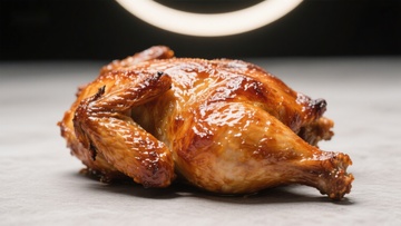 金黄烤鸡，诱人光泽