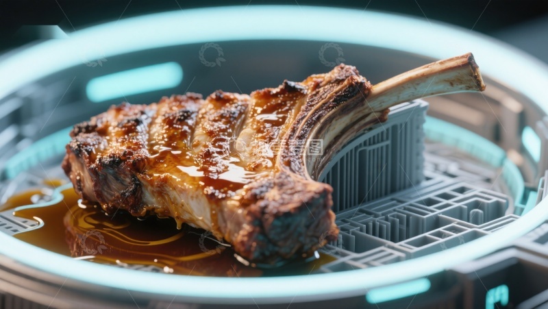 高清大图下载【趣麦麦图】科技感十足的烤肉展示