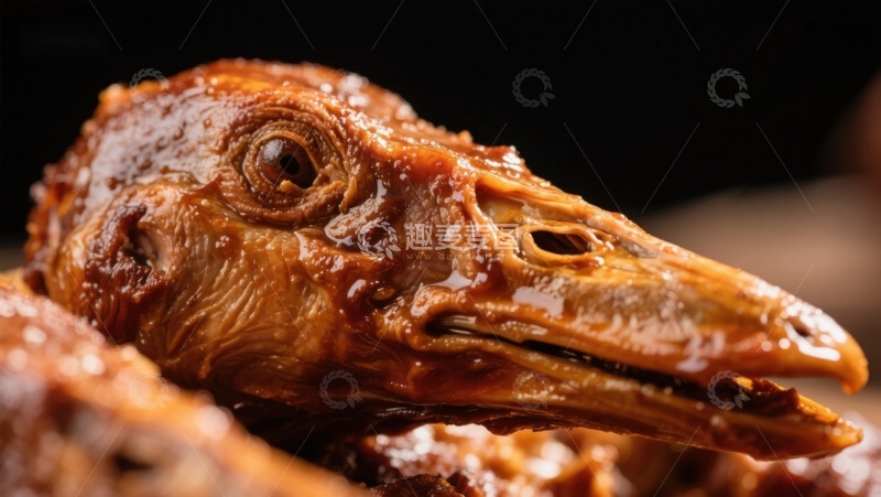 高清大图下载【趣麦麦图】烤制鸟类头部特写