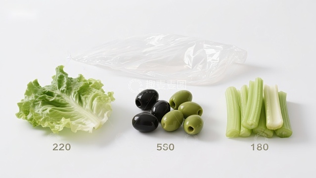 蔬菜与橄榄的热量对比图