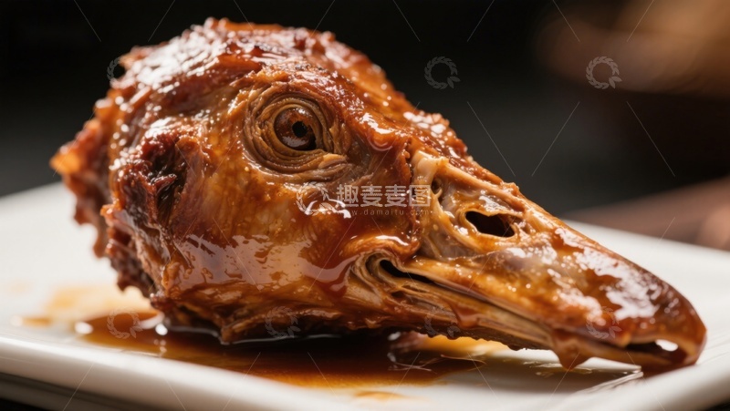 高清大图下载【趣麦麦图】酱汁鸭头特写