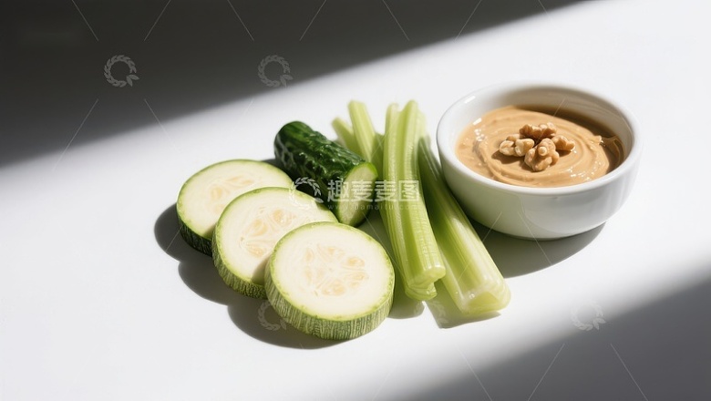 新鲜蔬菜配鹰嘴豆泥
