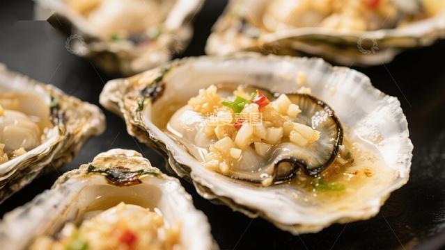 蒜蓉烤生蚝，美味海鲜佳肴