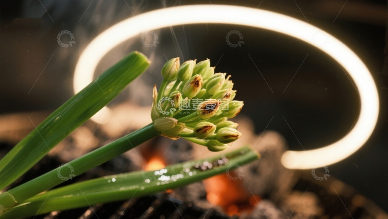 高清大图下载【趣麦麦图】燃烧植物与光环背景