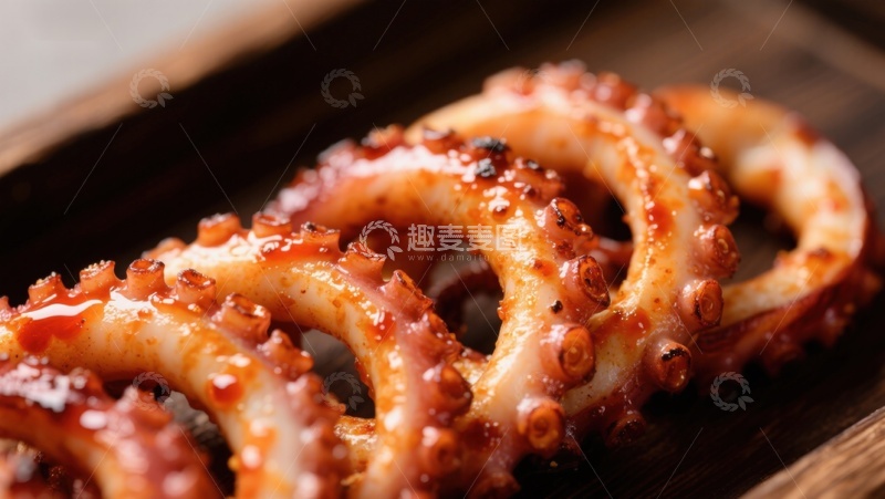 高清大图下载【趣麦麦图】香辣鱿鱼圈特写