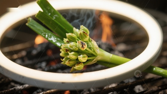 烤制中的绿色植物