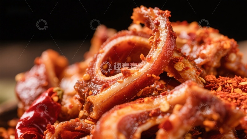 香辣鱿鱼圈特写