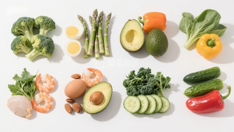 高清大图下载【趣麦麦图】新鲜蔬菜与海鲜组合展示