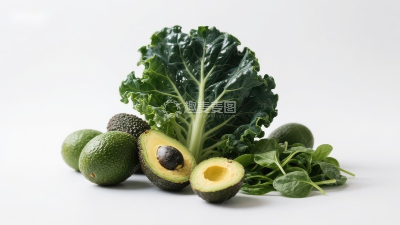 高清大图下载【趣麦麦图】新鲜牛油果与羽衣甘蓝组合