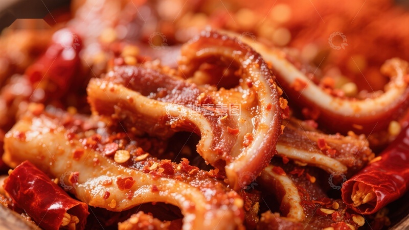 高清大图下载【趣麦麦图】麻辣鱿鱼圈特写