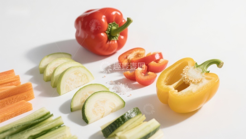 高清大图下载【趣麦麦图】新鲜蔬菜切片展示