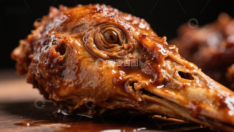 高清大图下载【趣麦麦图】酱香浓郁的鸭头特写