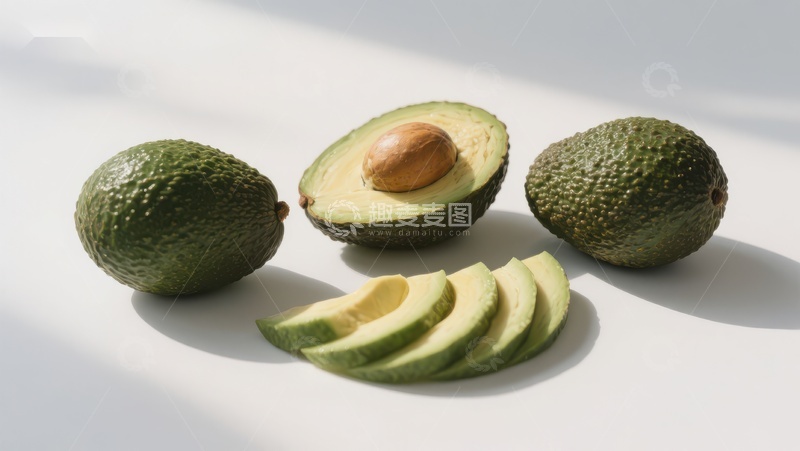 高清大图下载【趣麦麦图】新鲜牛油果切片展示