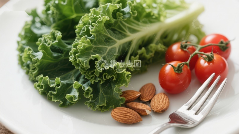 高清大图下载【趣麦麦图】新鲜蔬菜与坚果的健康搭配