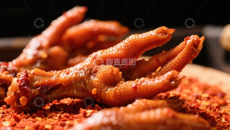 高清大图下载【趣麦麦图】麻辣鸡爪，香辣诱人