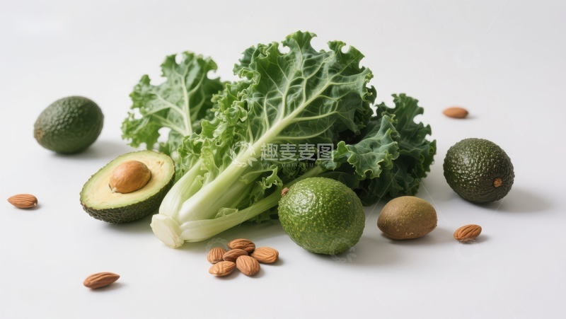 高清大图下载【趣麦麦图】新鲜蔬菜与坚果组合