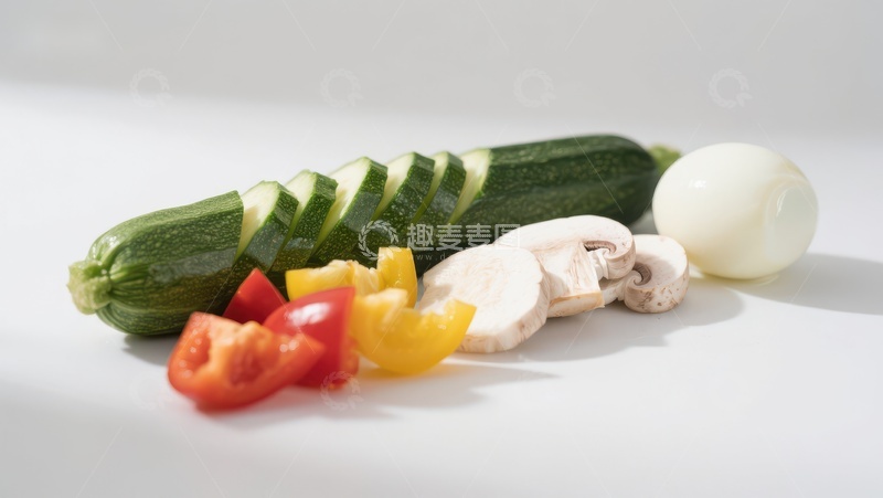 高清大图下载【趣麦麦图】新鲜蔬菜切片展示