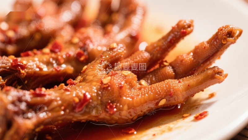 高清大图下载【趣麦麦图】香辣鸡爪，美味诱人