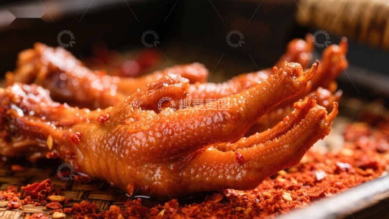 高清大图下载【趣麦麦图】麻辣鸡爪，香辣诱人