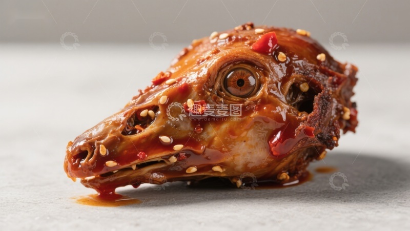 高清大图下载【趣麦麦图】麻辣鸭头特写