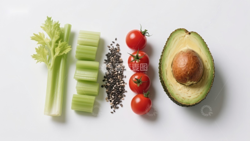 高清大图下载【趣麦麦图】新鲜蔬菜与水果的健康组合