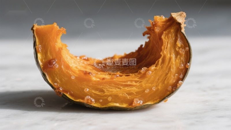 高清大图下载【趣麦麦图】切开的南瓜片，展示橙色果肉