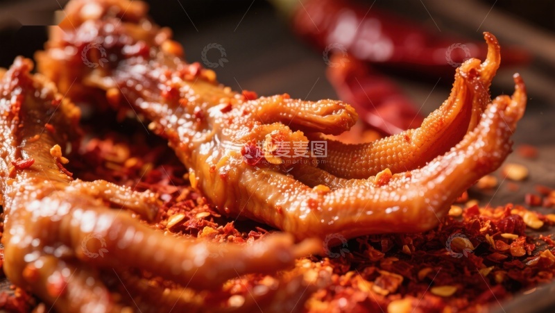 高清大图下载【趣麦麦图】麻辣鸡爪，香辣诱人美食