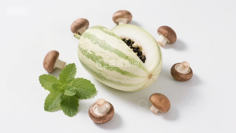 高清大图下载【趣麦麦图】新鲜瓜果与蘑菇的组合