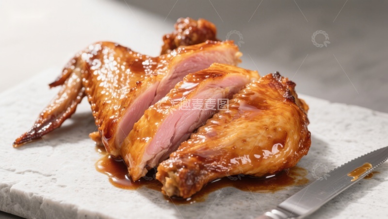高清大图下载【趣麦麦图】烤鸭切片，色泽诱人