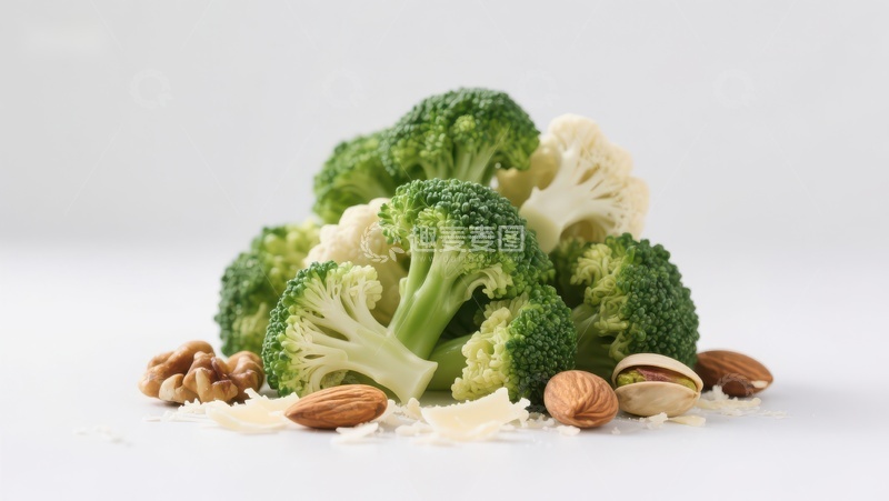 高清大图下载【趣麦麦图】新鲜西兰花与坚果的组合