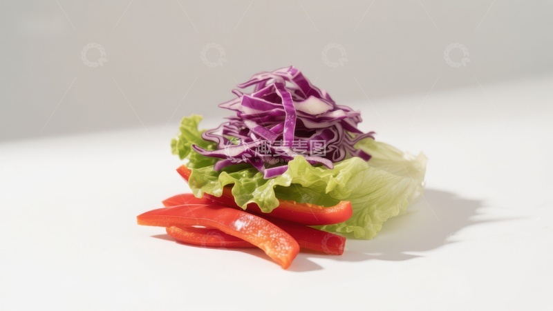 高清大图下载【趣麦麦图】新鲜蔬菜沙拉堆叠