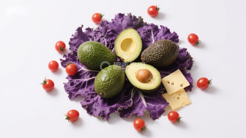 高清大图下载【趣麦麦图】新鲜牛油果与樱桃番茄的健康组合