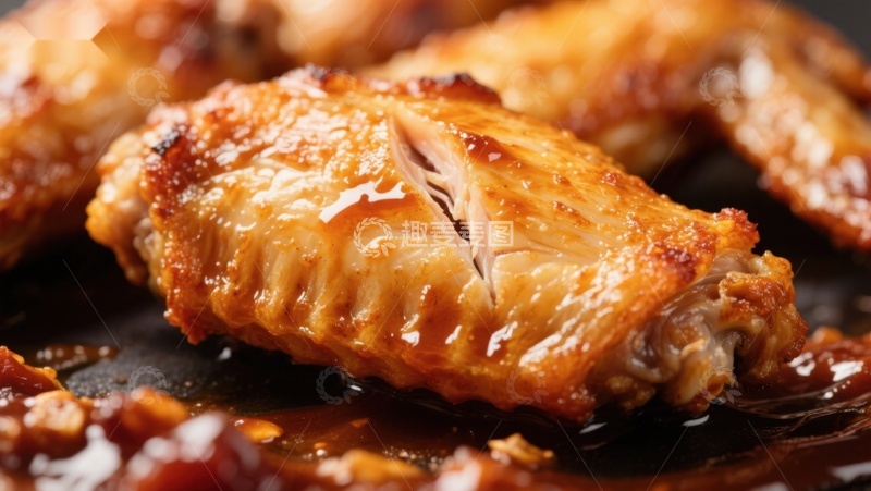 高清大图下载【趣麦麦图】美味烤鸡翅特写