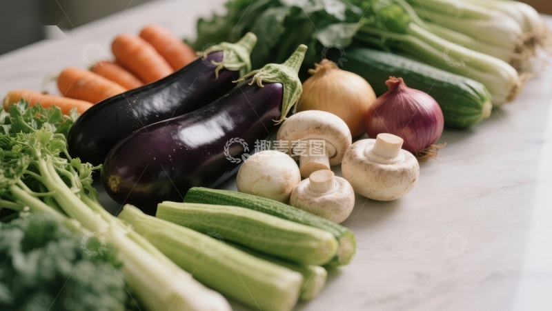 高清大图下载【趣麦麦图】新鲜蔬菜整齐排列