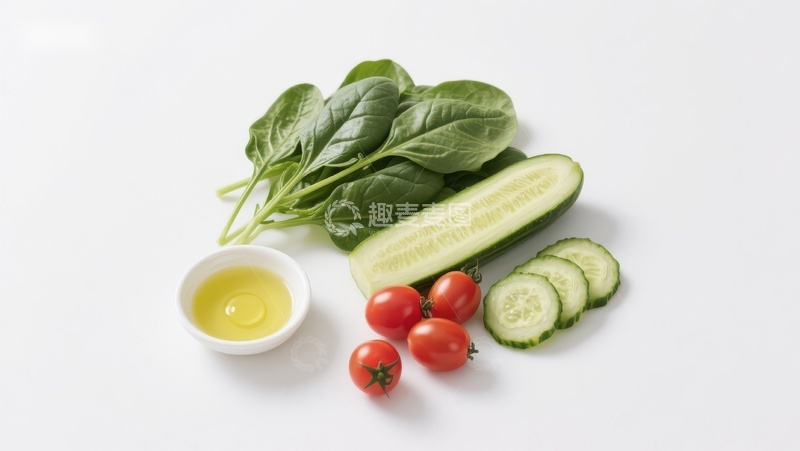 高清大图下载【趣麦麦图】新鲜蔬菜与橄榄油组合