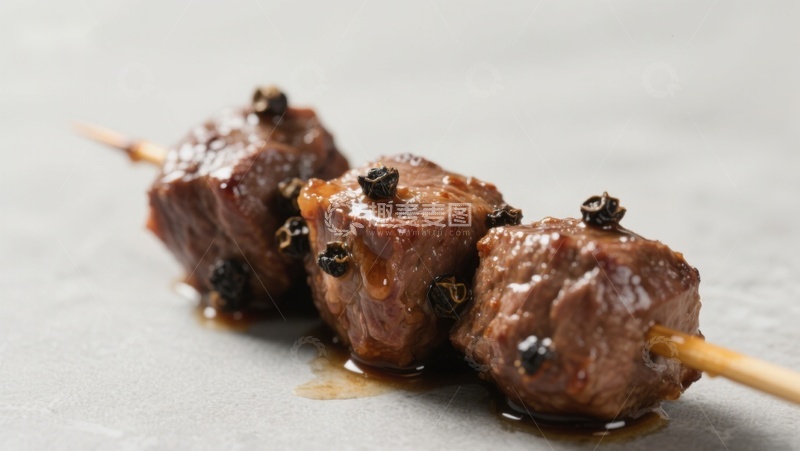 高清大图下载【趣麦麦图】串烧牛肉粒特写