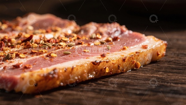 香料腌制的生牛肉片