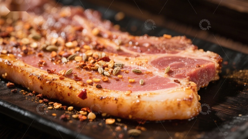 高清大图下载【趣麦麦图】香料腌制的烤肉特写