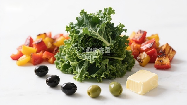 新鲜蔬菜与橄榄油组合