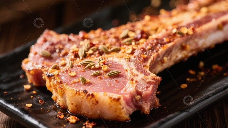 高清大图下载【趣麦麦图】香料腌制的羊排特写