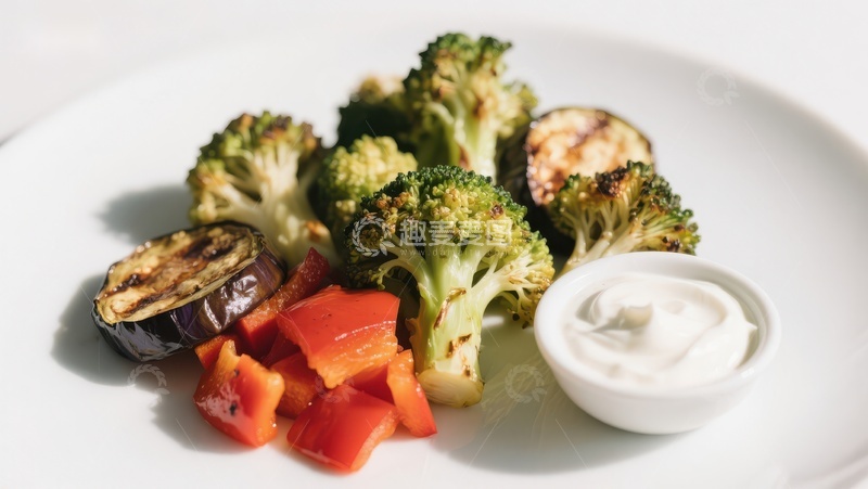 高清大图下载【趣麦麦图】烤蔬菜配酸奶油酱