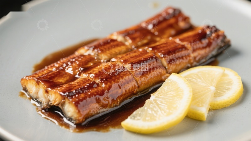 高清大图下载【趣麦麦图】烤鳗鱼配柠檬片