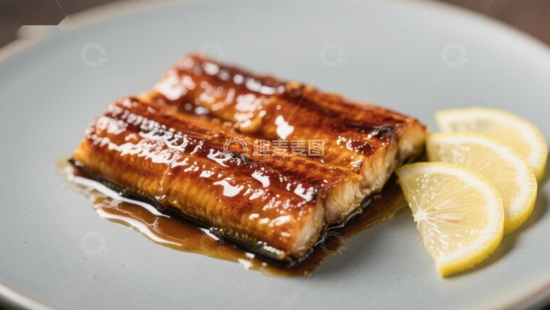 高清大图下载【趣麦麦图】烤鳗鱼配柠檬片