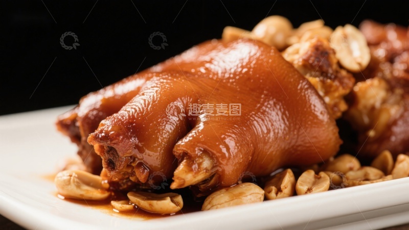 高清大图下载【趣麦麦图】红烧猪蹄配花生