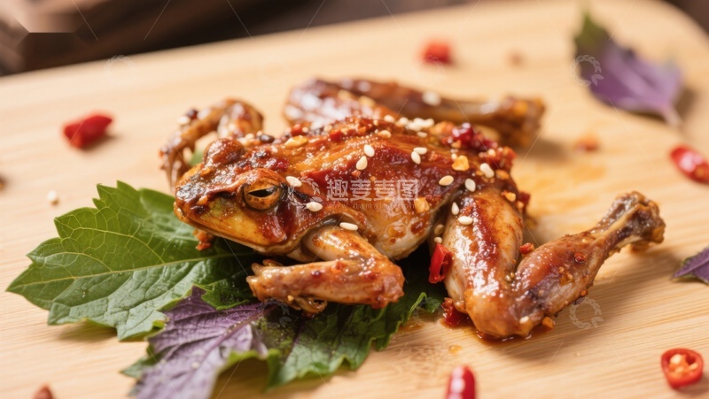 高清大图下载【趣麦麦图】香辣烤蛙，美味佳肴