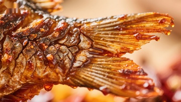 香辣烤鱼特写