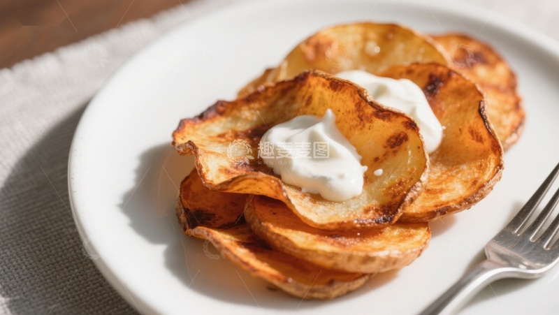 高清大图下载【趣麦麦图】金黄薯片配酸奶油