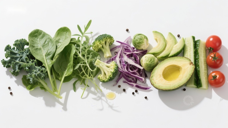 高清大图下载【趣麦麦图】新鲜蔬菜与水果的健康组合